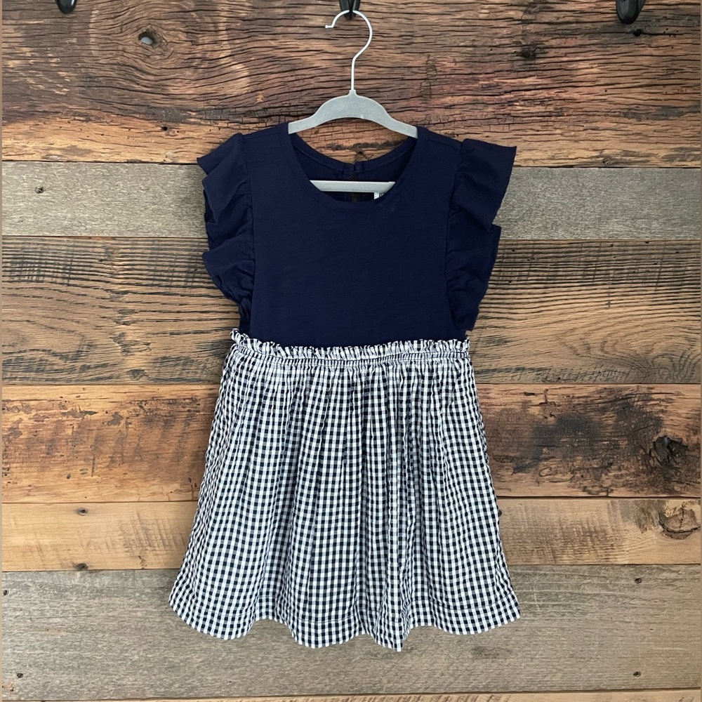 BabyGap 2T navy gingham dress, preowned, no known flaws